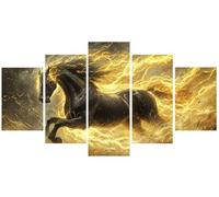 Diamond Painting 5 Piezas Kit Completo, Diamond Painting Adultos Animal 5D Pintura de Diamante 88x175cm Lienzo Grande Caballo Cuadrados Cuadros de Diamantes Pack de 5, DIY Decoración Hogar S0U-75