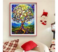 Diamond Painting Abstracto Diamond Painting Adultos Árbol DIY Cristal de Estrás Pintura por Manualidades, Kit de Punto de Cruz, Puzzle de Diamantes, Crafts Para Navidad Decoración Casa 50x150cm J0-81