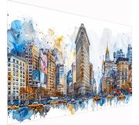 Diamond Painting abstracto Diamond Painting Adultos Ciudad Pintura Diamante 5D DIY Cuadrado Taladro Completo Arte Artesanía para Niños y Adultos, Ideal para Decoración de Pared Regalo 60x120cm Z1-628