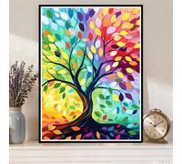 Diamond Painting Abstracto Diamond Painting Adultos Manualidades Punto de Cruz Diamante Arte de Cristal Kit, 5D DIY Pintura de Diamante Niños Kit Completo para Decoración Regalo 50x60cm Árbol Z#-1333