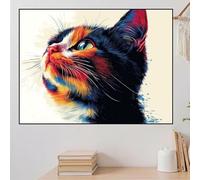 Diamond Painting Abstracto Diamond Painting niños Gato Punto de pruz Diamantes para Manualidades Adultos, DIY 5D Cristal Cuadro de Diamantes niños/Principiantes, Decoración De Pared 30x20cm zhad114