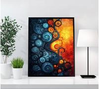 Diamond Painting Abstracto, Paisaje Diamond Painting Adultos, Kit Completo de Pintura de Diamante para Adultos y Niños, 5D Cristal Pintura De Diamante Para Decoración De Pared Del Hogar 70x95cm 1LO-R0