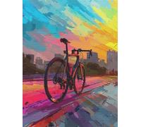 Diamond Painting Accesorios, Pintura de Diamante Bicicletas abstractas, 5D Completo Pintar con Diamantes DIY Adultos y Niños, Punto de Cruz Art Kit, Manualidades Decoración Pared Hogar, 20x30cm H-140