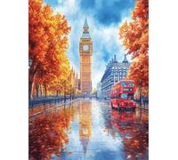 Diamond Painting Adulto Otoño 80x100cm 5D Pintura De Diamante Ciudad DIY Redondos Completo Diamond Art KitsPrincipiante, Punto De Cruz Diamante Manualidades para Decoracion Hogar Regalos Mujer G-569