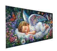 Diamond Painting Adultos 100 x 50 CM Full Drill Diamond Painting Ángel, 5D DIY Lienzos para Pintar con Diamantes Angelito, Kit Punto de Cruz Bordado Pintura de Diamante como Decoracion Hogar GYL1993