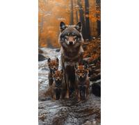 Diamond Painting Adultos 100x50cm, 5D DIY Diamond Painting Lobo, Dibujos con Diamantes Otoño Kit Punto de Cruz Manualidades Adultos, Pintura Diamante para Wall art Decoracion Hogar Regalo DZSH3855