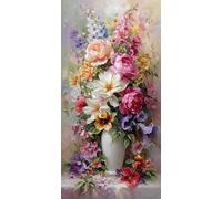 Diamond Painting Adultos 120 x 60 CM, 5D DIY Diamond Painting Flor, Dibujos con Diamantes Florero Kit Punto de Cruz Manualidades Adultos, Pintura Diamante para Wall art Decoracion Hogar DZSH3156