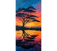 Diamond Painting Adultos 120 x 60cm, 5D DIY Diamond Painting Árbol, Dibujos con Diamantes Paisaje Kit Punto de Cruz Manualidades Adultos, Pintura Diamante para Wall art Decoracion Hogar DZSH3716