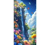Diamond Painting Adultos 160x80CM, 5D DIY Diamond Painting Cascada, Dibujos con Diamantes Mariposa Kit Punto de Cruz Manualidades Adultos, Pintura Diamante para Wall art Decoracion Hogar DZSH2958