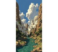 Diamond Painting Adultos 180x90CM, 5D DIY Diamond Painting Arquitectura, Dibujos con Diamantes Río Kit Punto de Cruz Manualidades Adultos, Pintura Diamante para Wall art Decoracion Hogar DZSH3759