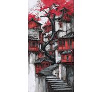 Diamond Painting Adultos 200 x 100cm, 5D DIY Diamond Painting Arquitectura, Dibujos con Diamantes Árbol Kit Punto de Cruz Manualidades Adultos, Pintura Diamante para Wall art Decoracion Hogar DZSH2600