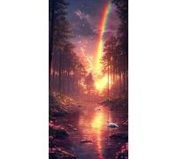 Diamond Painting Adultos 200x100 cm, 5D DIY Diamond Painting Cisne, Dibujos con Diamantes Árbol Kit Punto de Cruz Manualidades Adultos, Pintura Diamante para Wall art Decoracion Hogar Regalo DZSH3820
