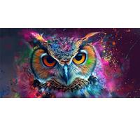 Diamond Painting Adultos, 5D Diamond Painting Kit Completo, Pintura Diamante Búho colorido, DIY Cuadrado Cristal Bordado Punto de Cruz Kit para la Decoración de la Pared del Hogar 90x180cm, P5371