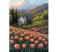 Diamond Painting Adultos, 5D Diamond Painting Mar de Flores Pintura Diamante Paisaje Pintura de Diamante para Adultos, Cristal Punto de Cruz Manualidades kit, Decoracion Hogar 80 x 110 cm -yxy25060Q