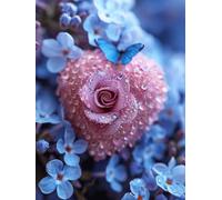 Diamond Painting Adultos, 5D Diamond Painting Rosa Pintura Diamante Mariposa Pintura de Diamante para Adultos, DIY Cristal Punto de Cruz Manualidades kit para Decoracion Hogar 8x12 inch -yxy2506RA