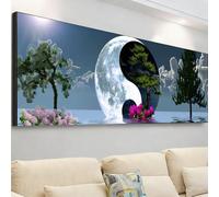 Diamond Painting Adultos, 5D Dibujos con Diamantes Nubes Diamond Art Árbol Pintura de Diamante Grande, DIY Manualidades Adultos, Punto de Cruz Diamante Lienzo, Decoración Pared, Regalo Mujer 7X-784