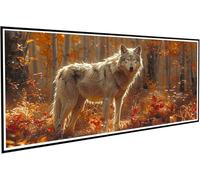 Diamond Painting Adultos, 5D Pintura Diamante Bosque Dibujos con Diamantes Lobo Diamond Art Punto de Cruz Diamante Lienzo 60x120cm, Manualidades Adultos, con Accesorios, Decoracion Hogar Regalo J2-634