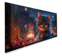 Diamond Painting Adultos, 5D Pintura Diamante Gato Dibujos con Diamantes 30x60cm, DIY Cuadro Diamantes Flor Diamond Art Bordado Punto de Cruz Puzzle Manualidades Niña, Decoracion Pared, Regalo G2-748