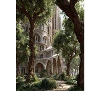 Diamond Painting Adultos 60 x 85 cm, 5D DIY Diamond Painting Catedral de la Sagrada Familia, Dibujos con Diamantes Árbol Kit Punto de Cruz Manualidades Adultos, Pintura Diamante para Regalo ZSH-01036