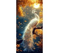 Diamond Painting Adultos 60x30CM, 5D DIY Diamond Painting Pavo real, Dibujos con Diamantes Árbol Kit Punto de Cruz Manualidades Adultos, Pintura Diamante para Wall art Decoracion Hogar Regalo DZSH3273