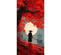 Diamond Painting Adultos 80x40 CM, 5D DIY Diamond Painting Árbol, Dibujos con Diamantes Samurai Kit Punto de Cruz Manualidades Adultos, Pintura Diamante para Wall art Decoracion Hogar Regalo DZSH4154