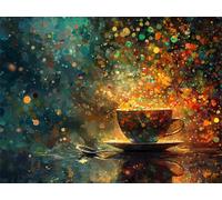 Diamond Painting Adultos Abstracto Pintura de Diamante Café, 5D DIY Diamond Painting Punto de Cruz Manualidades Adultos, Strass Bordado Puzzle Art para Decoración Hogar, Regalo Mujer 30x20cm E0-618