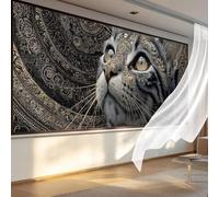 Diamond Painting Adultos Abstracto Pintura de Diamante Gato Punto de Cruz Kits, 5D Dibujos con Diamantes Kit Completo DIY Puzzle Cuadros Pintar por Numeros Adultos, Decoracion Pared 110 x 50 cm qL269