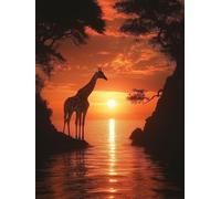 Diamond Painting Adultos África 5D Pintura Diamante Jirafa Diamond Art Kit Completo, Manualidades Niños 10 Años, Punto de Cruz Diamante, Lienzos Cuadros Decoracion Hogar Gifts for Women 30x40cm LH-555