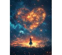 Diamond Painting Adultos Amar, DIY Diamond Art Noche Punto de Cruz Diamante Kit Completo, Round Pintura de Diamante 20x30cm Manualidades Puzzle Art Painting Para Decoracion Hogar Regalo Niños H-138
