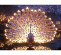Diamond Painting Adultos Animal, 5D Pavo Real Pintura Diamante Kit Completo, DIY Cuadrados Cristal Bordado Punto de Cruz Puzzle Diamantes Art, Manualidades Adultos para Decoración Hogar 80x60cm L0-140