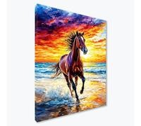 Diamond Painting Adultos Animal Diamond Painting Kit Completo, Caballo Pintura de Diamante Niños, DIY 5D Cristal Bordado Punto de Cruz Manualidades para Decoracion Hogar, Regalo Mujer 40x50 cm F0-628