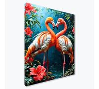 Diamond Painting Adultos Animal Diamond Painting Kit Completo, Flamenco Pintura de Diamante Niños, DIY 5D Cristal Bordado Punto de Cruz Manualidades para Decoracion Hogar Regalo 100x130 cm F0-609