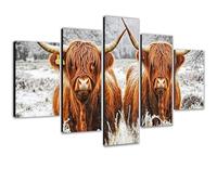 Diamond Painting Adultos Animal Pintar por Numeros Adultos Kit Completo de Pintura de Diamantes Manualidades Adultos, 5D Full Drill Diamond Art Beginners, Ganado De Las Tierras Altas 110x225cm 0m-978