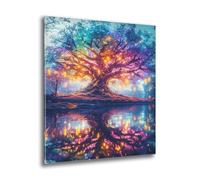 Diamond Painting Adultos Árboles Lago, DIY Punto de Cruz Cuadros de Diamantes Kit, Manualidades Adultos, Diamante Cuadrado, 5D Pintura de Diamante Kit, Cuadros Decoracion Dormitorios 40x55 cm J-126