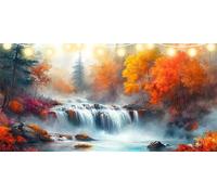 Diamond Painting Adultos Arce Diamond Painting Grande 80x160cm Río Dibujos con Diamantes, Cristal de Estrás Pintura por Números Manualidades Kit Pintura Diamante para Decoración Habitación FD-3618