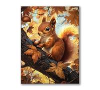 Diamond Painting Adultos Ardilla, Diamond Painting Animal, DIY Punto de Cruz Kit Completo Niños, 5D Cuadro Diamantes Pintura de Diamante, Dibujos con Diamantes para Decoracion Hogar 30x40cm 0h-125