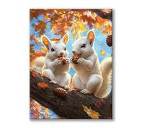 Diamond Painting Adultos Ardilla, Diamond Painting Animal, DIY Punto de Cruz Kit Completo Niños, 5D Cuadro Diamantes Pintura de Diamante, Dibujos con Diamantes para Decoracion Hogar 70x90cm 0h-128