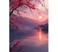 Diamond Painting Adultos Atardecer, 5D Diamond Painting Paisaje, DIY Manualidades Adultos, Dibujos con Diamantes Punto de Cruz Kit, Kit de Arte de Mosaico, Decoracion Hogar Regalo 30x40cm 2-9564