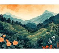 Diamond Painting Adultos Atardecer, Pintura Diamante Flor 70x50 cm T0-62