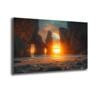 Diamond Painting Adultos Atardecer Vista, DIY Punto de Cruz Cuadros de Diamantes Kit, Manualidades Adultos, Diamante Redondo, 5D Pintura de Diamante Kit, Cuadros Decoracion Dormitorios 25x35 cm J-191