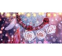 Diamond Painting Adultos Atrapasueños Diamond Painting Grande 100x200cm Rosa Dibujos con Diamantes, Cristal de Estrás Pintura por Números Manualidades Kit de Diamante para Decoración Hogar FD-6040