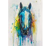 Diamond Painting Adultos Caballo DIY 5D Diamond Painting Kit Completo, Color Punto de Cruz Diamante Manualidades, Pintura de Diamante Pintura por Numeros Principiantes Decoración Hogar 60x90cm FG-893