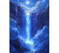 Diamond Painting Adultos Caer DIY 5D Diamond Painting Kit Completo, Paisaje Punto de Cruz Diamante Manualidades, Pintura Diamante Pintura por Numeros Principiantes para Decoración Hogar 40x50cm FG-730