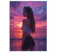 Diamond Painting Adultos Chica Diamond Painting Atardecer Pintar con Diamantes, 5D Round Full Drill Cristal Rhinestones Art Kit, Pintura de Diamantes, Crafts para Decoración Habitación 35x50cm Y8-208