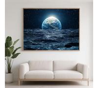 Diamond Painting Adultos Cielo Estrellado Pintura Diamante Tierra Diamond Painting Niños DIY 5D Redondo Cristal Bordado Punto de Cruz Art Kit,Manualidades Adultos para Decoracion Pared 60x45 cm F0-456