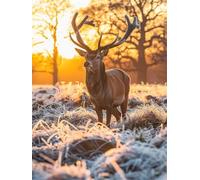 Diamond Painting Adultos Ciervo DIY 5D Diamond Painting Kit Completo, Paisaje Punto de Cruz Diamante Manualidades, Pintura de Diamante Pintura por Numeros Principiantes Decoración Hogar 50x70cm FG-790