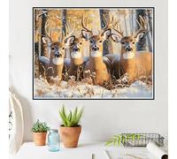 Diamond Painting Adultos Ciervo Pintura Diamante Invierno 5D Completo Taladro Diamond Painting Manualidades Adultos, Kit de Pintar con Diamantes de Imitación de Cristal, Regalo Mujer 30x50cm W6-114