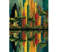 Diamond Painting Adultos Ciudad Cuadro Diamantes Historietas, 5D Diamond Art para Principiantes, DIY Completo Strass Bordado de Punto de Cruz Manualidades Painting para Decoración 50 x 70 cm - 1F545