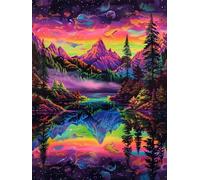 Diamond Painting Adultos Color 55x70cm, DIY Pintura Diamante Montaña Full Drill Cuadro Diamantes Manualidades Niños, Dibujos con Diamantes Punto de Cruz Kit de Bordado para Decoración Hogar J-635K