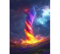 Diamond Painting Adultos Color, 5D Diamond Painting Kit Completo Tornado, DIY Punto de Cruz Dibujos con Diamantes Manualidades Adultos, Diamond Art Pintura Diamante Kit Navidad Decor 40X50cm I-03